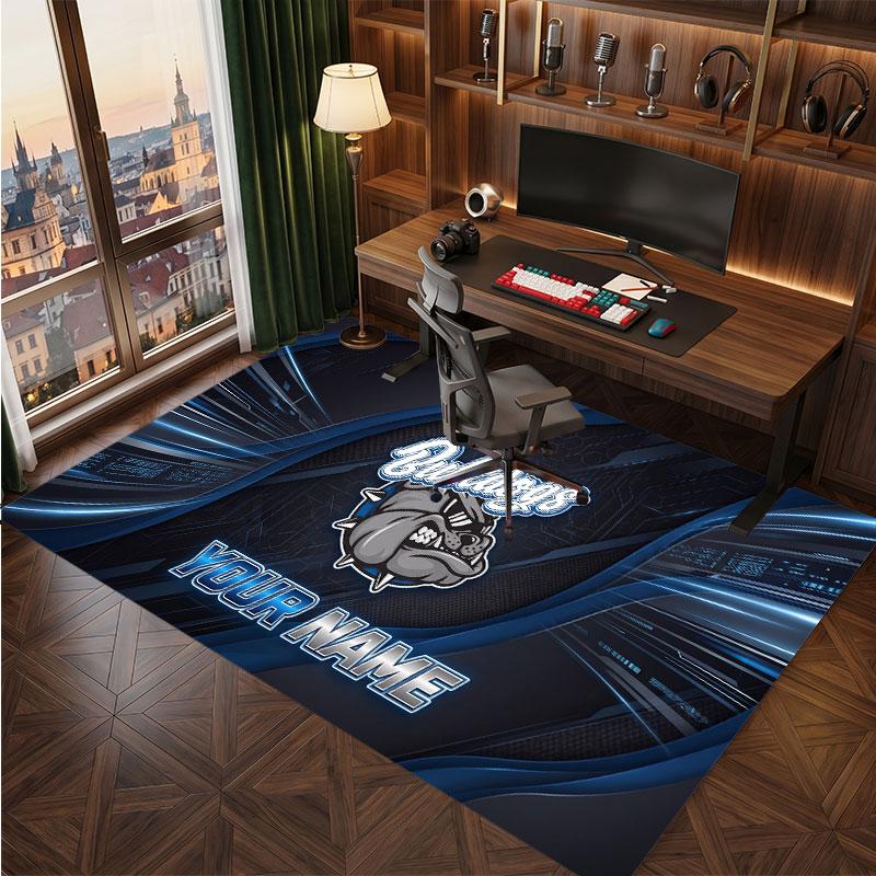 Canterbury-Bankstown Bulldogs Personalized Crystal Velvet Carpet, Customized Name Text Soft Anti‑Slip Rug for Living Room Bedroom