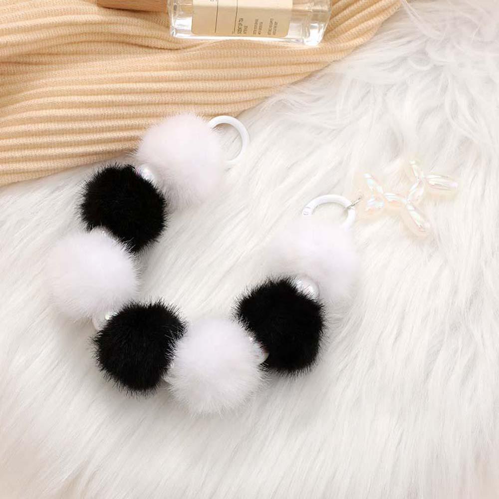 Аксессуары для рюкзака Брелок в виде шара из шерсти Мультяшный цветной плюшевый бисерный шнурок для ключей Украшение