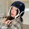 Beanie Winter Pilot Hat With Goggles Anti Fog Plush Hat Fashion Warm Ski Hat  Women/Men
