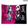 Jack & Sally Wall Tapestry Aesthetic Wall Hanging Printed Fabric Blanket Decorative Tapestries for Bedroom Living Room Home Decor