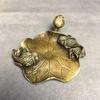 2025 New Creative Retro Brass Goldfish Lotus Leaf Miniature Statue Home Decoration Brass Sculpture Office Desk Decoration