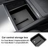 Car Armrest Storage Box For Tesla Model Y Juniper 2025 Model 3 Highland 2024-UP ABS Center Console Organizer Tray Accessories