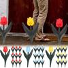 12pcs Plastic Fence Fence Garden Patio Tulip Multi Color Outdoor Hedge Fence Decorative Stakes Outdoor Garden Yard Decor
