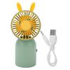 Handheld Mini Fan USB Charging Portable Cartoon Bunny Ears Stable Fan Base Design Small Fan for