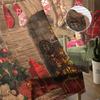 Christmas Fireplace Christmas Gift Tulle Window Curtains Living Room Organza Sheer Voile Curtain Bedroom Kitchen Home Decor