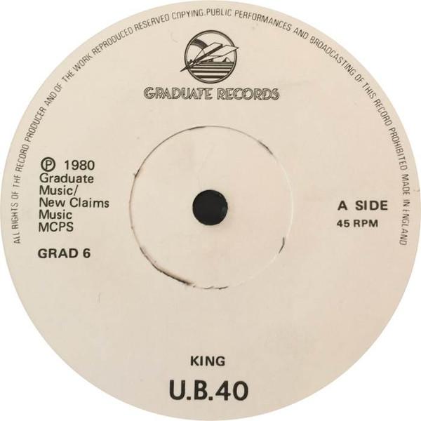 7-дюймовая пластинка UB40 King Food For Thought GRAD6 Запись выпускника 1980 года UK Reggae Ska Dub Б/у
