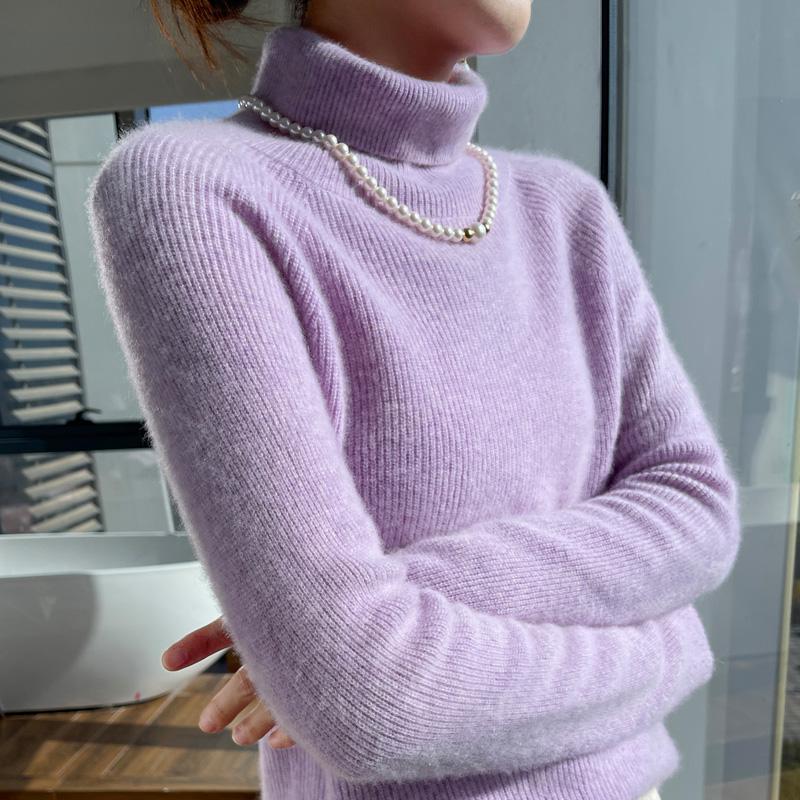 Women's Cashmere Sweater Thickened Qinghe Cashmere 30% Cashmere 70% Wool Women's Autumn and Winter Cashmere Pullover Soft and Warm