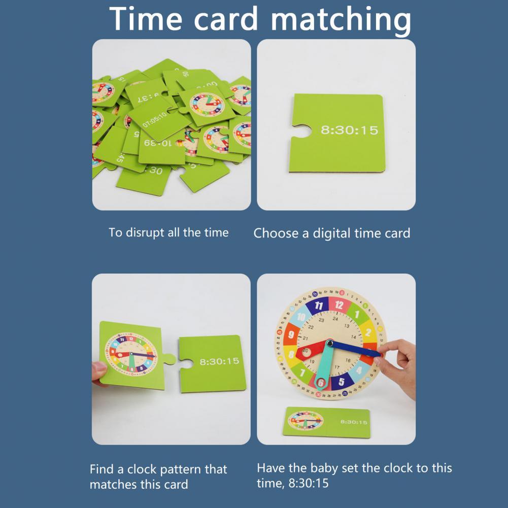1 комплект, игрушечные часы, карточная игра, обучающие часы Монтессори, развивающая концепция времени, обучающая детская игрушка-часы, игрушка для детского сада, обучающие пособия