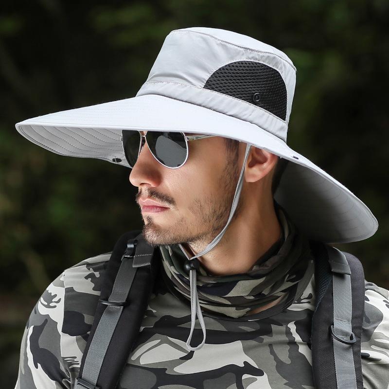 Летние шляпы от солнца UPF50 + для женщин и мужчин, большая шляпа-ведро с широкими полями, уличная мужская дышащая сетчатая шляпа для походов и рыбалки, повседневная пляжная кепка