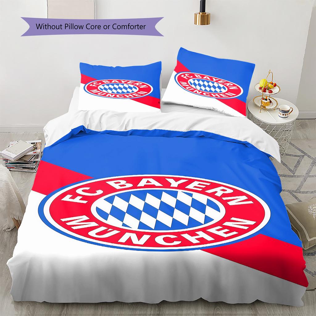 FCB logo Pattern Bedding Quilt Set Quilt Cover Pillowcase Home Decoration Birthday Gift (1 * duvet cover + 2 * pillowcase, without core)