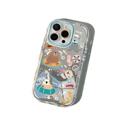 Подходит для чехла для мобильного телефона Apple 16pro Зеркало Плавающий Выдра Iphone13 Xiaomi 14pro Милый и Креативный OPPO