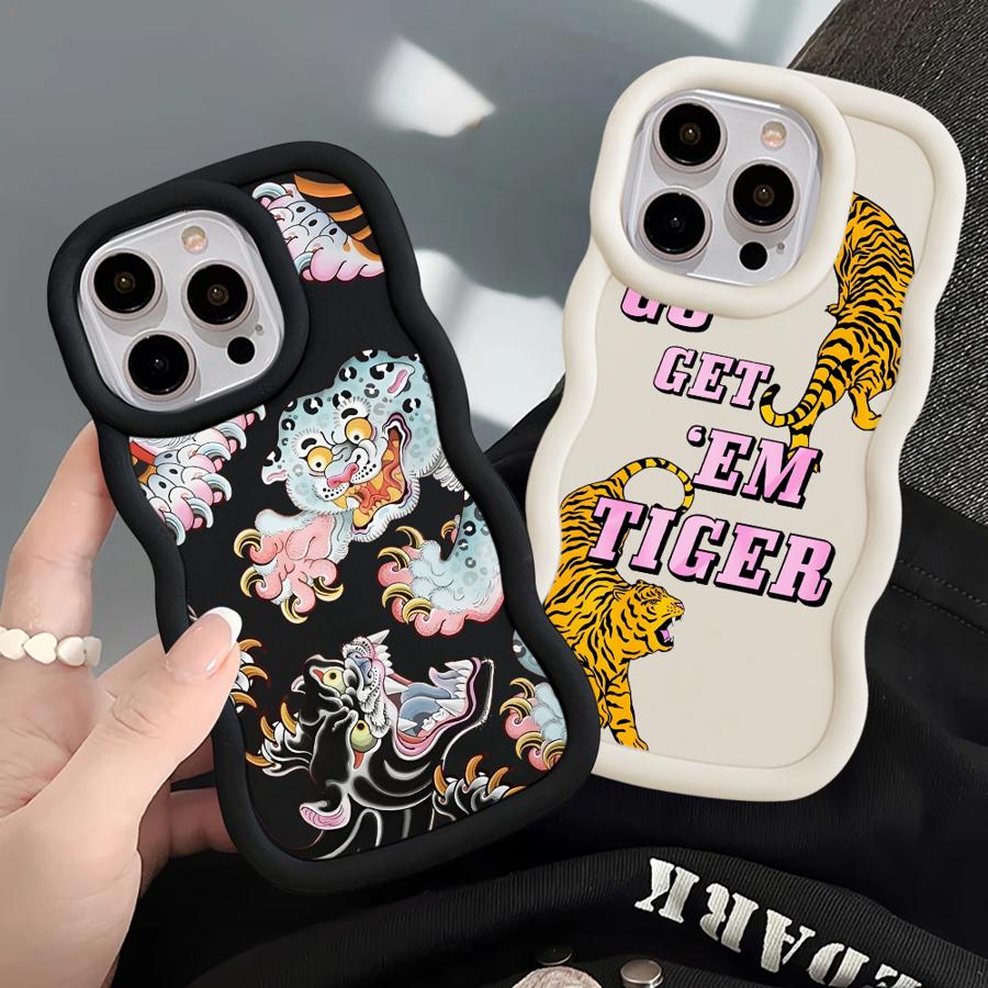 Case for iPhone 15 Plus XR 13 14 11 16 Pro Max 8 12 17 Air Soft Phone Cover Cool Tiger