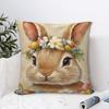 Цветочные яйца Пасхальный кролик Квадратные наволочки Полиэстер Наволочка для подушки для гостиной Милый декор 40*40
