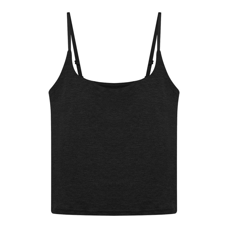 Хлопковый жилет-слинг в корейском стиле со встроенным бюстгальтером - топ без спинки