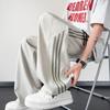 Подростковые повседневные брюки из ледяного шелка мужские летние тонкие быстросохнущие брюки свободные прямые мужские брюки ученики средней школы