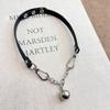 Black Bell Pendant Choker Necklace - Trendy Clavicle Chain Neck Accessory