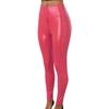 Sexy Women Faux Leather Pants Zipper Open Crotch Skinny Tummy Control Butt-lifted Matte Soft Breathable Exotic Bodycon Trousers Party Nightclub