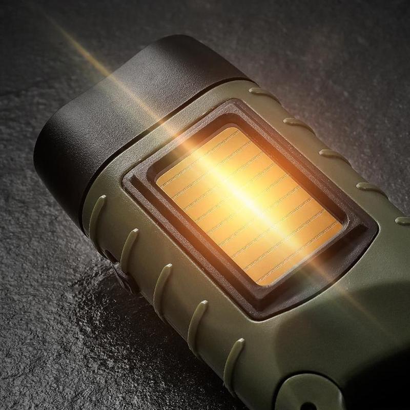 Rechargeable For Fishing Boating Hiking Survival Gear Power Bank Solar Flashlight Emergency Hand Crank Dynamo Led Flashlight