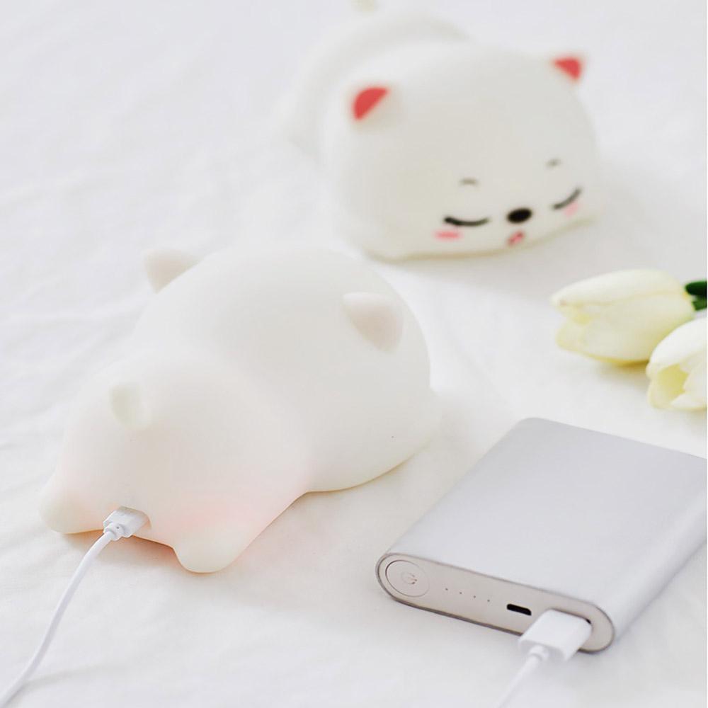Children's Wireless LED Night Light Cat / Bedroom Lamp with 7 Colors Changing