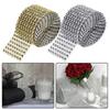 2 Yards/Roll Diamond Mesh Wrap Ribbon Roll Fondant Ornament 8 Rows Simulated Rhinestone Roll Party Favor Wedding Cake Decoration