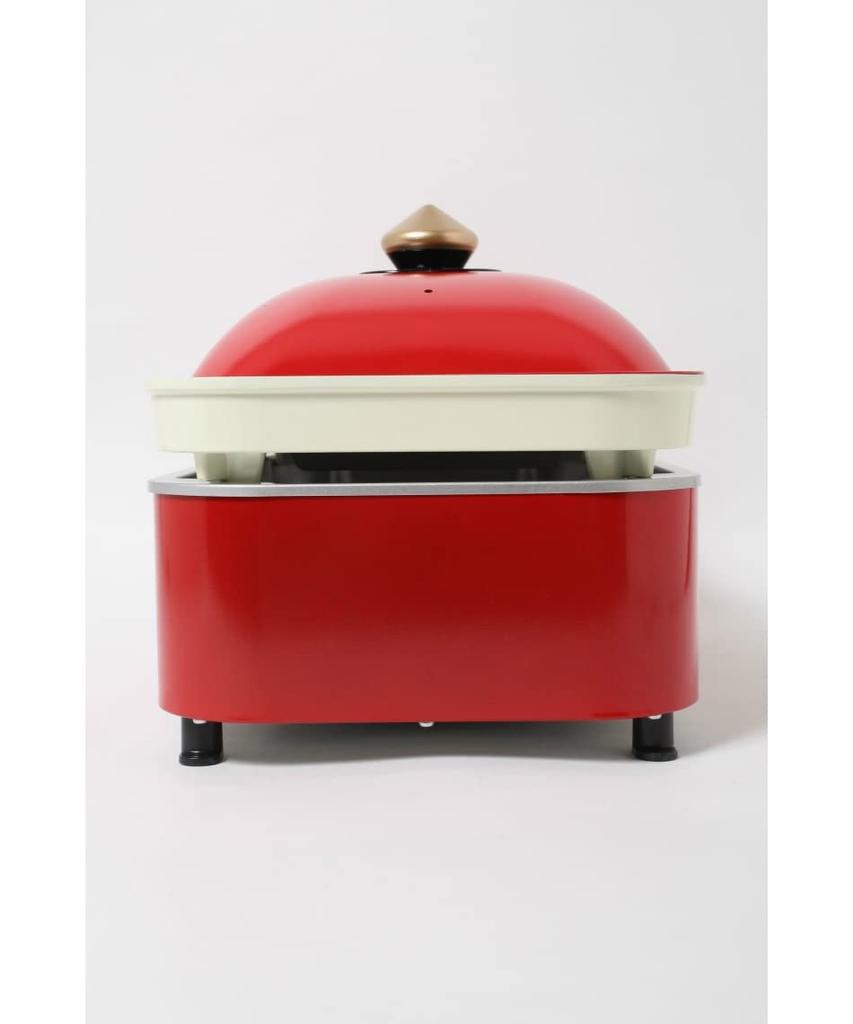 Aladdin Portable Gas Hot Plate Petit Pan Cassette Cylinder Type with 2 Plates Flat Plate 2 Color Pot Page X Sengoku Aladdin Recipe Book Red / [Orange