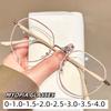 Oversized Round Frame Myopia Eyeglasses Fashion High Definition Near Sight Goggle Blue Light Blocking Eyewear 0-1.0-1.5-2.0-4.0