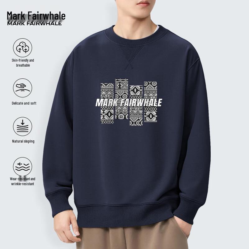 Mark Fairwhale Men's Heavyweight Printed Round Neck Sweatshirt