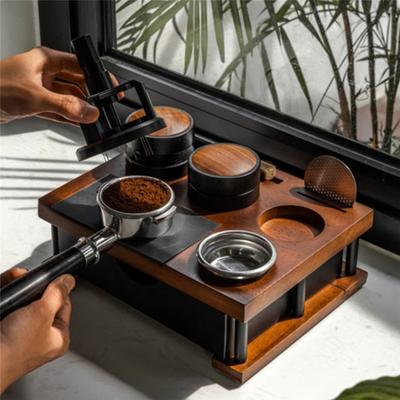 Хорошая станция темперовки эспрессо Многофункциональная подставка для прессования порошка из массива дерева Деревянные аксессуары для эспрессо-машины A