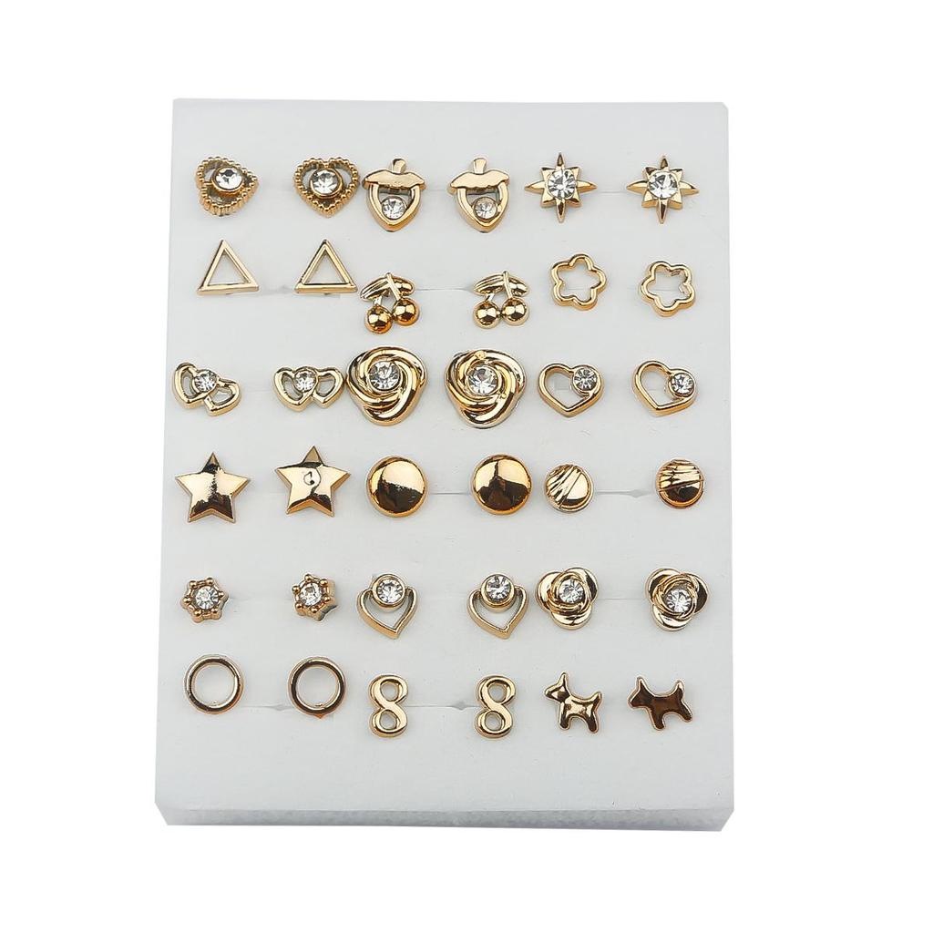 18 пар изысканных маленьких серег-гвоздиков, наборы для женщин и детей, ювелирные изделия из сережек