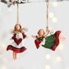2pcs Home Decor Christmas Tree Charms Cartoon Angel Doll Santa Claus Drop Ornaments  Happy New Year