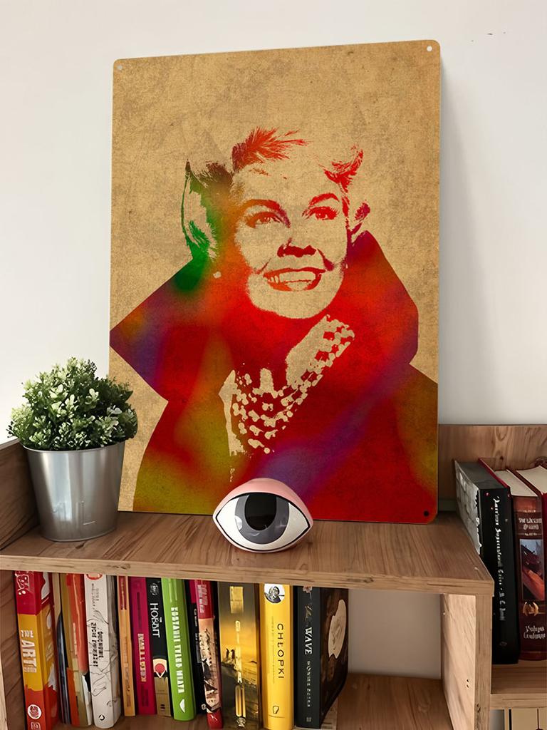 Doris Day Watercolor Portrait Poster Rock Singer Metal Signs Room Decorations Customizable Rap Tin Sign for Home Room Wall Art