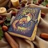 Fox Leather Journal – 400 Page Vintage Grimoire Notebook | Book of Shadows | Sketchbook | Scrapbook | Gift for Her Him