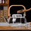 Glass Teapot with Handle High Temp Resistant Stovetop Tea Brewing Pot for Electric Gas Stoves