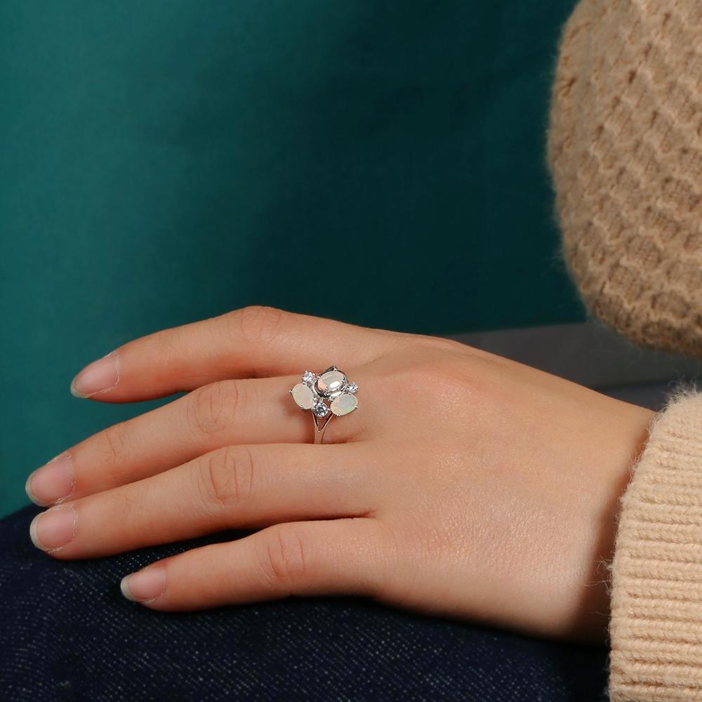 Элегантные ювелирные изделия из серебра 925 пробы с натуральным опалом, камнем, рожденным в октябре, в комплекте с серьгами для женщин и девочек, в подарок на банкет и день рождения