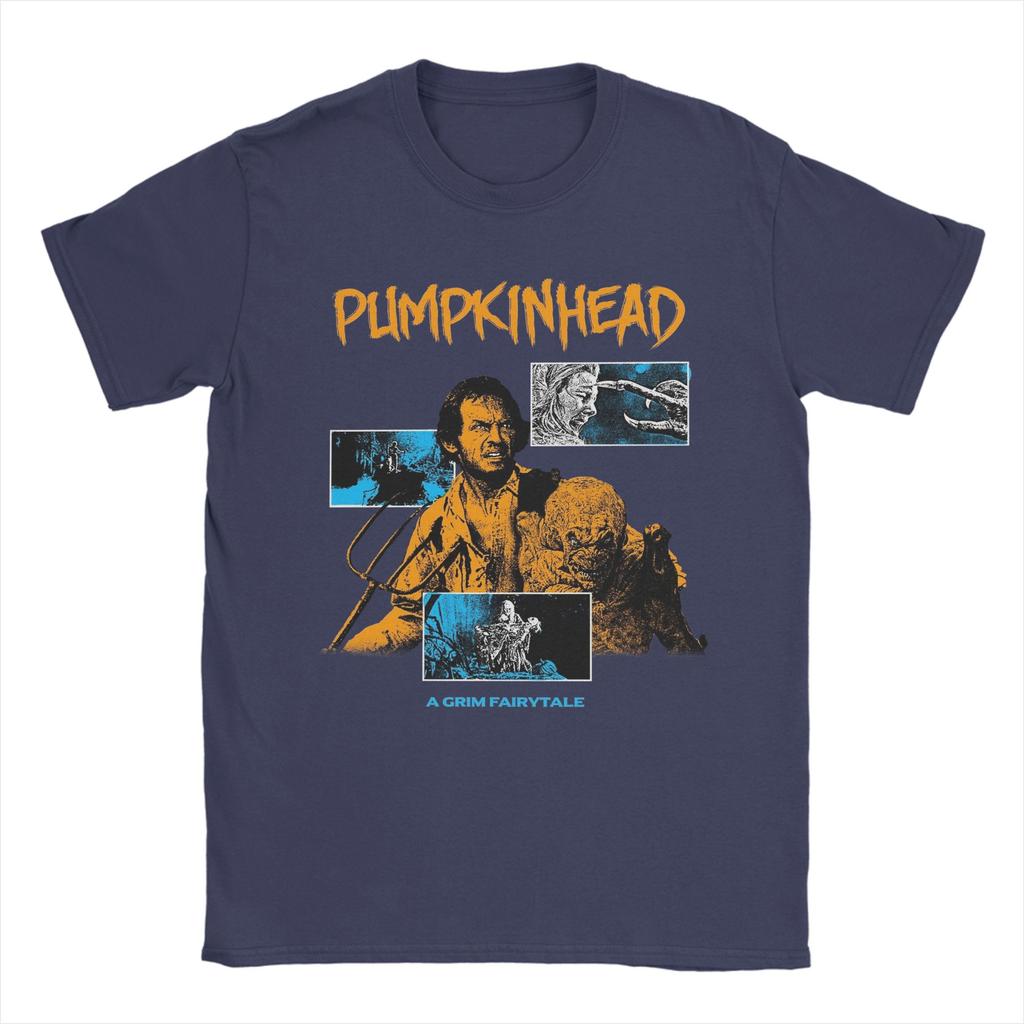 Pumpkinhead T Shirts for Men Pure Cotton Vintage TShirts Round Neck  Tee Shirt Short Sleeve Tops Original
