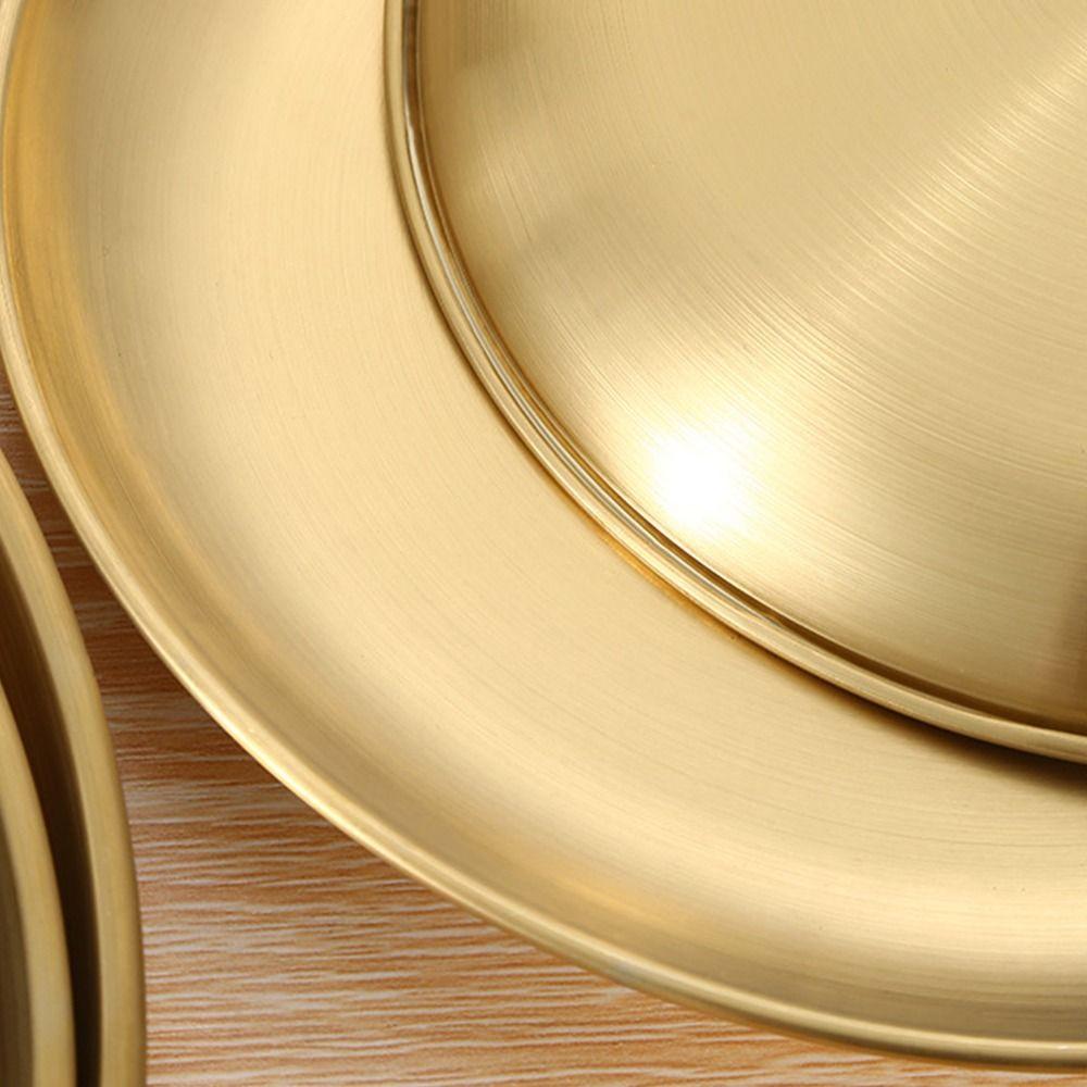 1 шт. Обеденный диск Тарелка из нержавеющей стали Неглубокая столовая посуда Блюдо Портативный поднос для еды