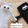 Magnetic Socks with Hands Women Men Fashion Black White Funny Cute Cartoon Eyes Couple Mid-tube Socks for Gifts