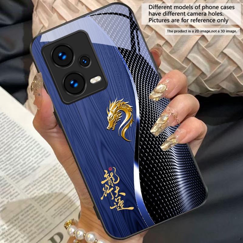 Традиционный тотем дракона Для Redmi Note 7 8 9 8T 10 11 12 12S 13 14 Pro Plus 5G 13C 12 14C 5 4G Черный чехол для телефона из закаленного стекла