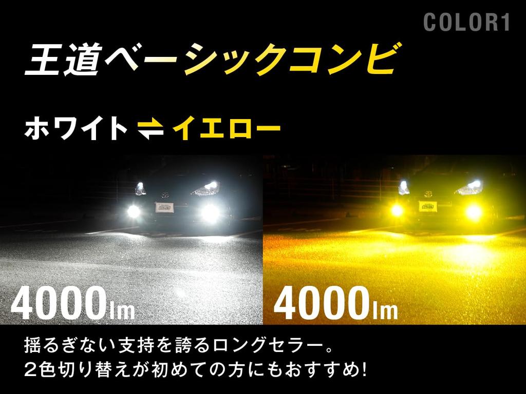 fcl. HB4 LED Fog Lamp, 2-Color Changing, White, Yellow, Road Transport Vehicle Act Compliant