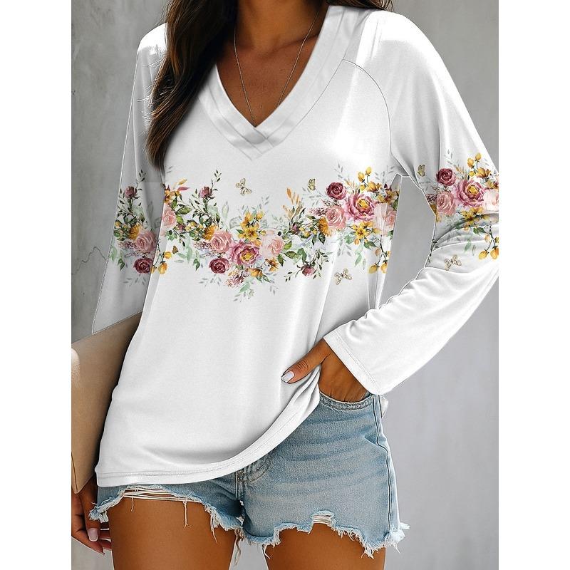 Женская футболка с 3D-принтом бабочки, модный топ с длинным рукавом и круглым вырезом, обычного кроя, для праздничных выходных, для весны и осени