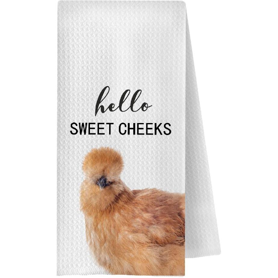 Highland Cow Bathroom Kitchen Towels - Hello Sweet Cheeks Western Bathroom Kitchen Decor,Farmhouse Western Cow Decorative Hand Towels 16x24, Funny