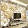 Европейский стиль 3d обои стерео мягкие рулонные украшения цветок фреска гостиная ТВ фон настенная роскошный домашний декор