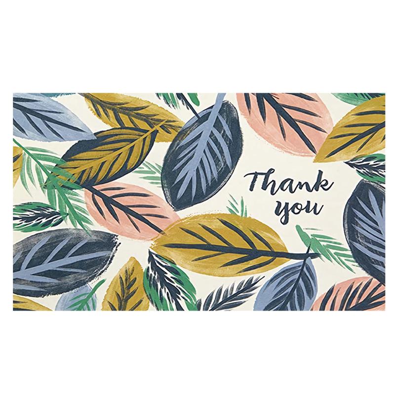 Black Thank You Greeting Cards, 50 Sheets/Pack