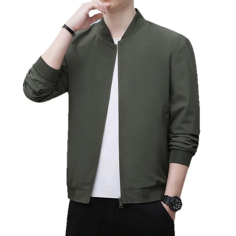 2026 Mens Casual Business Jacket Loose Fit Stand Collar Baseball Coat
