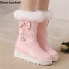 Fashion Fashion Women Snow Boots 2025 New Faux Fur Winter Boots Height Lncreasing Platform Thick Plush Warm Zip Winter Shoes White Pink