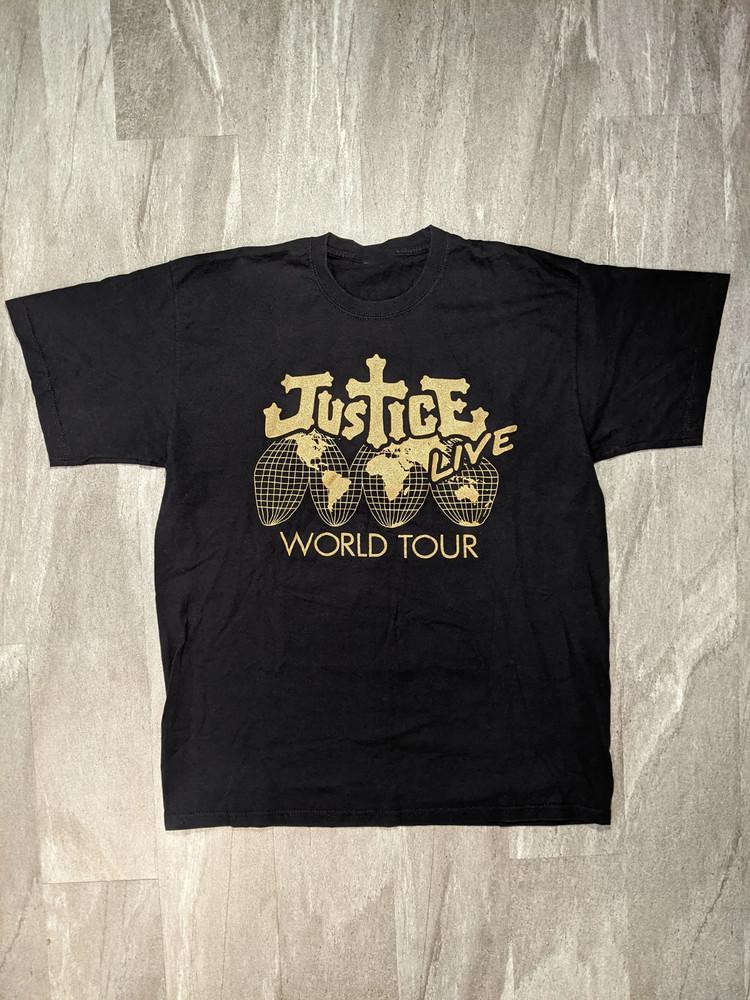 VTG Style Justice 2007 World Tour Shirt Black Unisex S-2345XL ND760