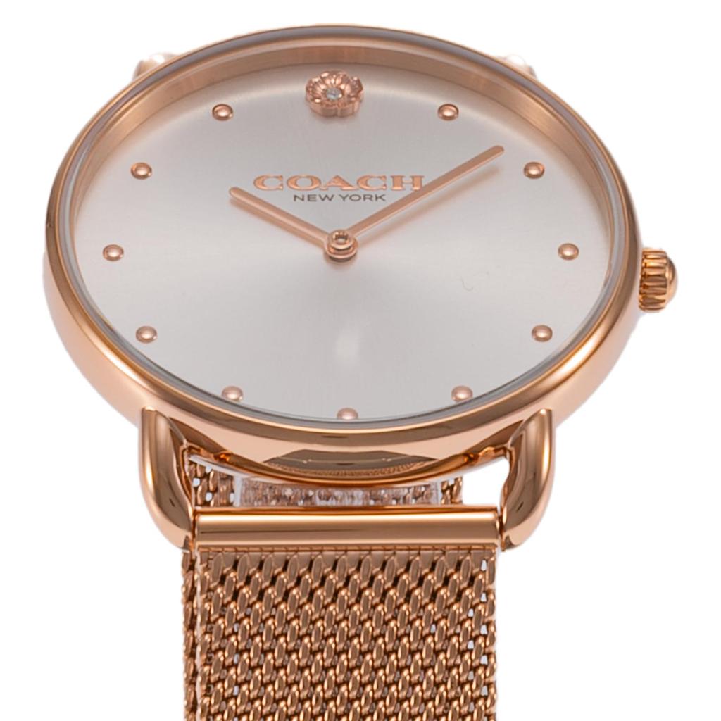 Watch ELLIOT Stainless Steel Mineral Glass Quartz Daily Waterproof 14504209 Pink Gold [Coach] Women's [Item]