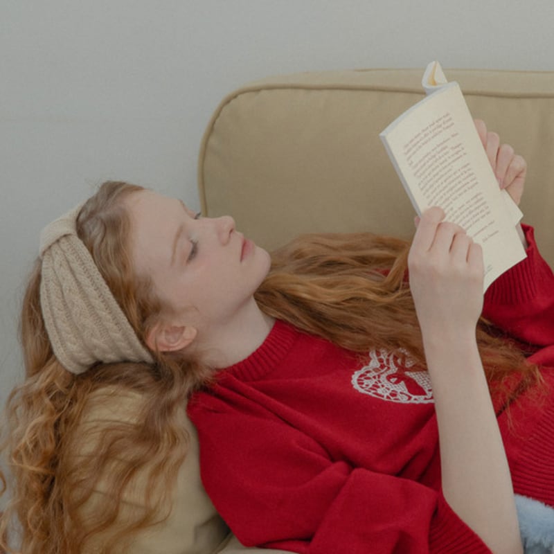 Mellotory 100% кашемировая кабельная повязка для волос (бежевый)