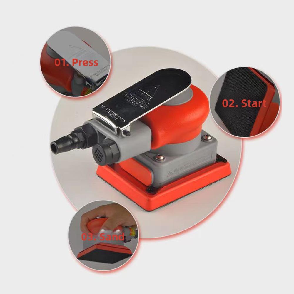 Palm Grip Air Finishing Sander Pneumatic Polisher for Flat Surface Sanding and Polishing