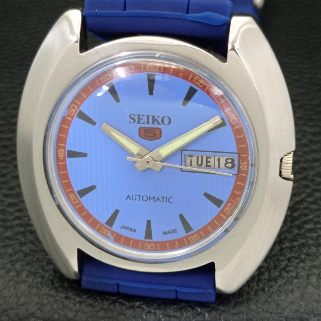 Б/У винтажные мужские часы SEIKO 5 AUTOMATIC 7006A из Японии с синим циферблатом a433675-2